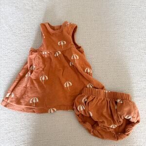 Rylee & Cru Brown + White Sunshade Umbrella Tank Top Bloomer Set - 0 to 3 Months